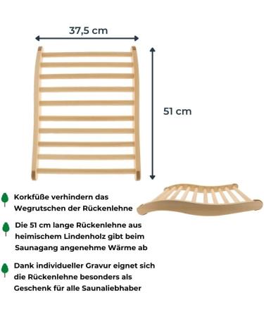 Shop 2x Hofmeister Ergonomic Sauna Backrest - High-Quality Linden Wood 51 cm Non-Slip Support Made in Europe - Buy Online on GoSupps.com