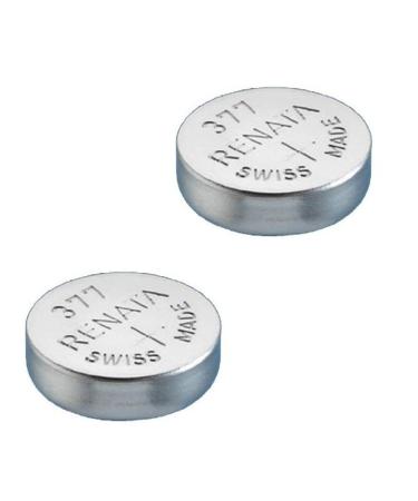 Renata Single Watch Battery Swiss Made 377 or SR626SW or AG4 1.5V Silver 2 x 377 or SR 626 SW