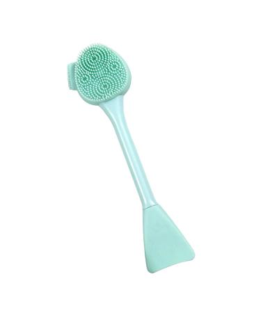 Amagogo Silicone Facial Cleansing Brush Double Ended Soft Non Slip Handle Portable Handheld Pore Cleansing for Women Elastic Removing Green
