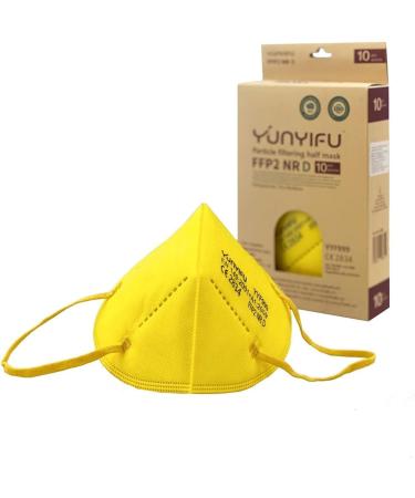 ProMedicalCare FFP2 Colored Face Masks - Yellow Individually Packed 10 Pack | Ships Worldwide - Buy Online on GoSupps.com