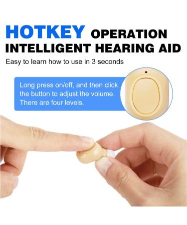 Rechargeable Mini Hearing Amplifier with Noise Cancelling for Seniors - Beige - Buy Online on GoSupps.com