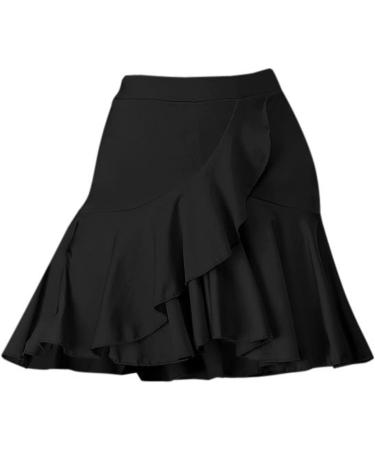 Lotus Black Pleated Mini Skirt with Pants | Elegant Women's Dance Skirt - International Shipping - Buy Online on GoSupps.com