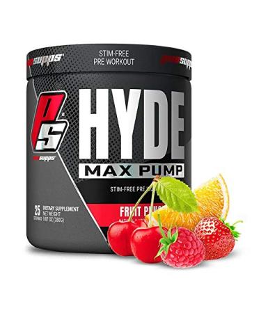 ProSupps Hyde Max Pump Pre Workout for Men and Women - Nitric Oxide Supplement for Pump and Endurance - Stimulant Free Pre Workout to Promote Blood Flow and Muscle Strength (Fruit Punch, 25 Servings) Fruit Punch 25 Serving…