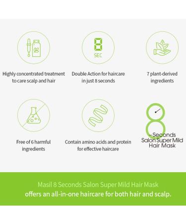 Masil Bouncy Hair Mask 3.38floz - 8 Seconds Super Mild Hair Care for Scalp & Shine | Protein Restore, Korean Hair Treatment | Neutral pH6.4 - Buy Online on GoSupps.com