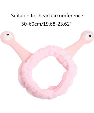 TCM-KE Women Girls Wash Face Plush Headband Cartoon Snail Antenna Eyes Hair Band Turban Face SPA Elastic with Hair Wrap Makeup Bands Shower Headband Pink - Buy Online on GoSupps.com