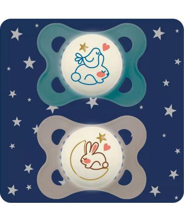MAM Pacifier 0-6 Months - Set of 4 Night Silicone Pacifiers with Sterilization Boxes - International Shipping Available - Buy Online on GoSupps.com