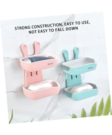 Ciieeo 4 Pcs Bathroom Soap Box Double Layer Soap Box Bath Sponge Soap Holder Sponges Creative Soap Rack Bathroom Soap Dish Mesh Pouf Hook Lovely Soap Rack Double-layer Soap Rack Soap Tray - Buy Online on GoSupps.com