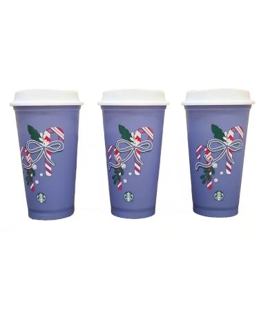 Starbucks Limited Edition Color Changing Candy Cane Reusable Plastic Hot Cups (3)16 oz - Buy Online on GoSupps.com