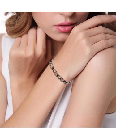 HyyMe Magnetic Bracelet for Women Copper Magnetic Bracelet for Lymphatic Drainage Heart Shape Design Adjustable Jewelry Gifts for Women. (Copper1) - Buy Online on GoSupps.com