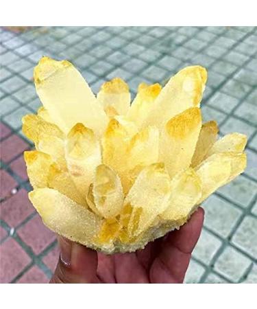 1pc Quartz Gemstone Yellow Crystal Cluster Quartz Specimen for feng Shui 500-600g Reiki Crystal Stone - Buy Online on GoSupps.com