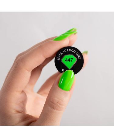 SEMILAC 447 Loco Lime Nail UV Gel Polish | Long Lasting and Easy to Apply | Soak off UV/Led | Perfect for Home and Professional Manicure and Pedicure 7 ml - Buy Online on GoSupps.com