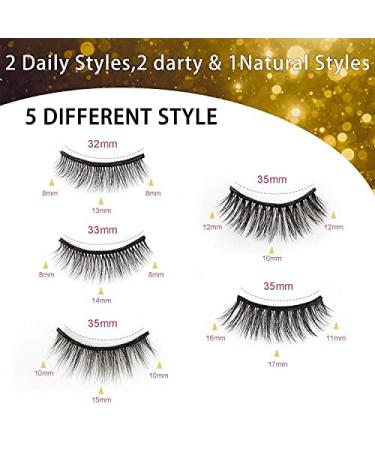 Richsky 3D Reusable Magnetic Eyelashes Set with Waterproof Eyeliner - 5 Pairs - Buy Online on GoSupps.com
