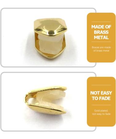 SUPVOX 2Pcs Gold Plated Small Single Tooth Cap Hip Hop Teeth Grill - Golden | Premium Quality - Buy Online on GoSupps.com