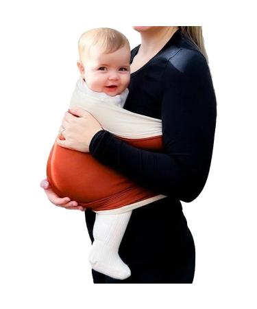 Baby sling newborn tgkyk soft sling baby baby carrier cloth without knot baby carrier cloth newborn from birth for babies & newborns from birth 3-16 kg (orange+beige l)
