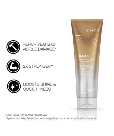 Joico K-PAK Daily Reconstructing Conditioner 8.5 oz - Restores Shine, Smooths & Detangles Damaged Hair - With Keratin & Guajava Fruit Extract - Eliminates Static - New Look - Buy Online on GoSupps.com