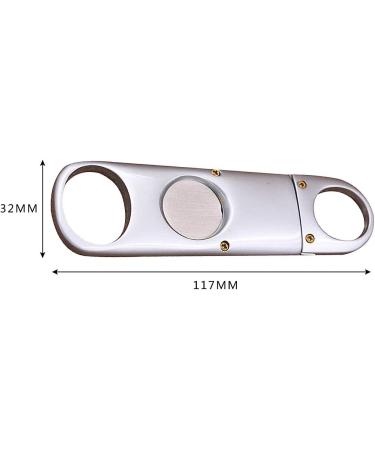 amropi Stainless Steel Cigar Cutter Silver Guillotine Double Blades in Gift Pouch 1 Pack (Silver x 1) - Buy Online on GoSupps.com