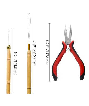 XINMEIWEN Hair Extension Kit with Pulling Hook Bead Device Tool & 200 Silicone Lined Micro Rings - Professional Styling Accessory (Beige) - Buy Online on GoSupps.com