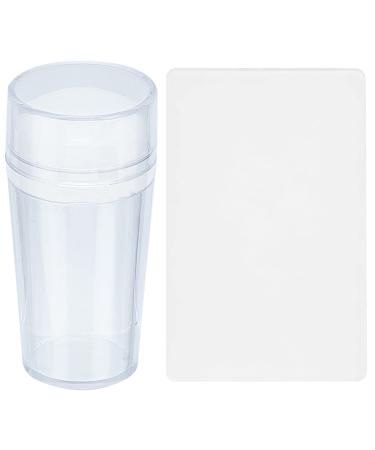 Niceneeded 2Pcs Nail Art Stamper Kit transparent silicone stamp jelly with a scraper card transparent soft stamp with milky white rubber head