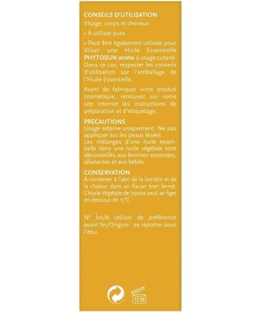 PHYTOSUN AROMS Organic Jojoba Vegetable Oil 100% Pure and Virgin Reduces Skin Imperfections Skin Moisturizer and Protector 50 ml - Buy Online on GoSupps.com