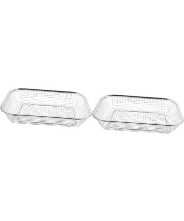 2 Pcs Stainless Steel Sink Food Containers Wire Sieve Storage Basket Sink Basket Rectangle Dish Rack - Buy Online on GoSupps.com