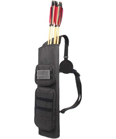 KRATARC Archery Back Quiver Bag - Black, Molle System, Pockets - Hunting, Shooting, Target Practice - Buy Online on GoSupps.com