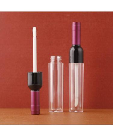 Healthcom 10 Pcs 5ml Empty Wine Bottle Shaped Lip Gloss Tubes - Mini Refillable Clear Lip Glaze Vials for DIY Makeup - Buy Online on GoSupps.com