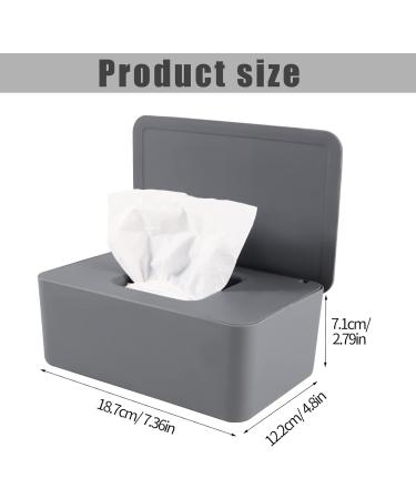 2PCS Wet Wipes Dispenser Box with Lid Seal - Gray+White | Reusable & Dustproof Wipes Box for Car, Office, Home - Keep Wipes Fresh - Buy Online on GoSupps.com