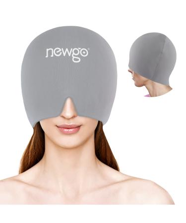 Newgo migraine cooling mask headache cooling cap migraine cooling pack ice mask full cover headache cap cool pads Coldboard cold compress for sinus swollen eyes stress relief (gray)