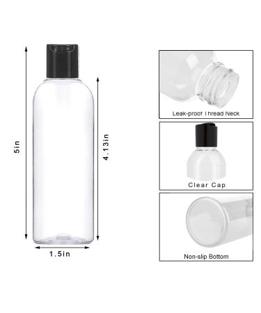 3.4 Oz Clear TSA Approved Travel Bottles - Set of 6 | Refillable Plastic Containers for Shampoo & Lotion - Buy Online on GoSupps.com