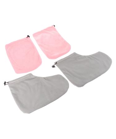 minkissy 3 Sets Gloves Wax Insulated Foot Cover Spa Mittens Grooming Glove Wax Mitts Heated Mittens Hand Wax Cover Paraffin Wax Bath Foot Cover Work Tools Fabric Washable Elastic Band Pink