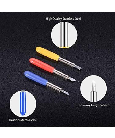 40Pcs Tungsten Steel Vinyl Cutter Blades Lettering Blade 30/45/60 Degree for Roland Cutting Plotter with 1 Knife Block  Black Set 5 - 40pcs - Buy Online on GoSupps.com