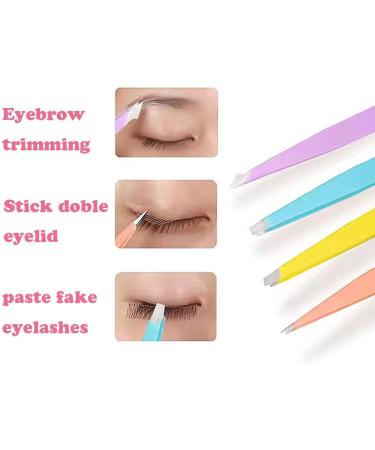 4Pcs Tweezers Eyebrow Professional Stainless Steel Tweezers Set with Angled Tweezers Pointed Tweezers and Leather Case Precision Tweezers for Ingrown Hair Facial Hair Blackhead Remover - Buy Online on GoSupps.com