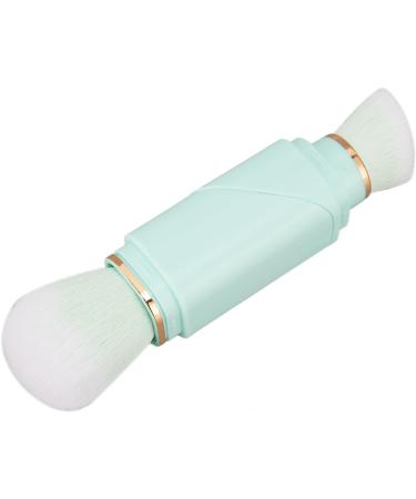 Dual Head Retractable Powder Brush Portable Soft Bristles 360 Degree Rotation Retractable Makeup Brush for Home (Blue) - Buy Online on GoSupps.com