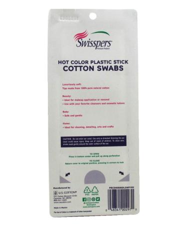 Swisspers Cotton Swabs 500 Count - Hot Color Pink (2 Pack) | Premium Quality - Buy Online on GoSupps.com