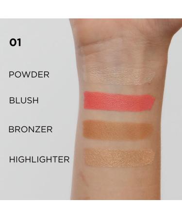 Eveline Cosmetics Wonder Match Face Contour Palette No. 01 Vegan Multifunctional Makeup with Bronzer Blush Highlighter & Powder - Buy Online on GoSupps.com