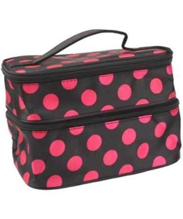 Buy fitTek Cosmetic Bag - Travel Make-Up & Toiletry Bag Two-Layer Polka Dots | International Shipping Available - Buy Online on GoSupps.com