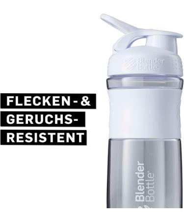 BlenderBottle SportMixer Tritan - BPA Free Protein Shaker & Water Bottle | Fitness Shakes - Fashion White - Buy Online on GoSupps.com