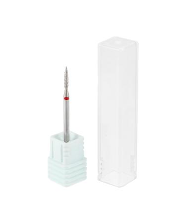 VOCOSTE Long Spiral-F Flame Blast Nail Drill Bit Stainless Steel Silver Tone