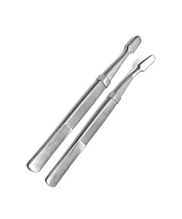 Leadigol Flat Mouth Eyelashes Tweezers Precision Stamp Philatelic Tool False Eyelashes Applicator Eyebrow Pinch Professional Stainless Steel for Women Eyelash Grafting Makeup Tools