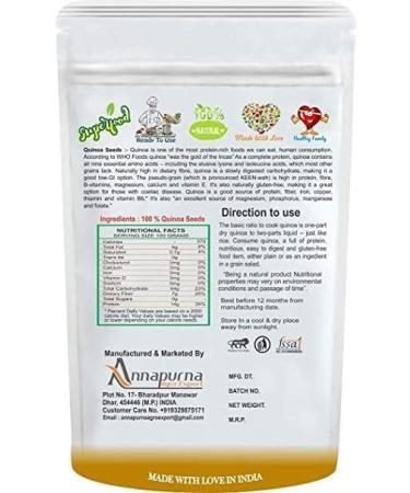 NENA Quinoa Seeds | Gluten Free Non-GMO | Whole Grain White Quinoa Seeds - 500 GM - Buy Online on GoSupps.com