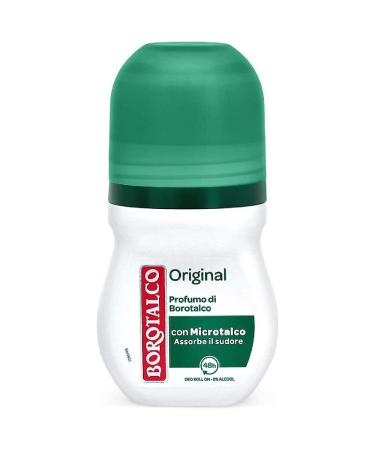 Borotalco Borotalco Original Roll-On Deodorant 48h with active crystal talc alcohol-free perspiration protection Borotalco fragrance 8 x 50ml bottles