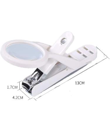 UNbit Nail Clipper Adult Nail Clippers Plastic/Carbon Steel White Nail Clippers 13 * 4.2 * 1.7CM Function Magnifying Glass Nail Clippers Can Rotate - Buy Online on GoSupps.com