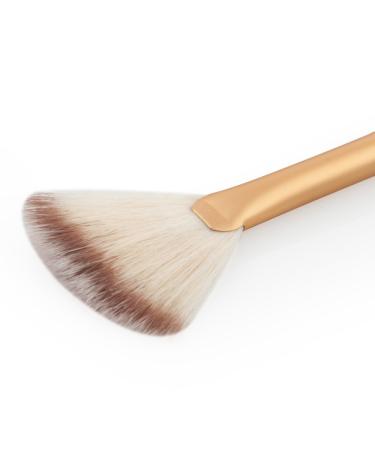 Buy Fan-Shaped Makeup Brush - Brown Gold | 18.5 cm | International Shipping - Buy Online on GoSupps.com