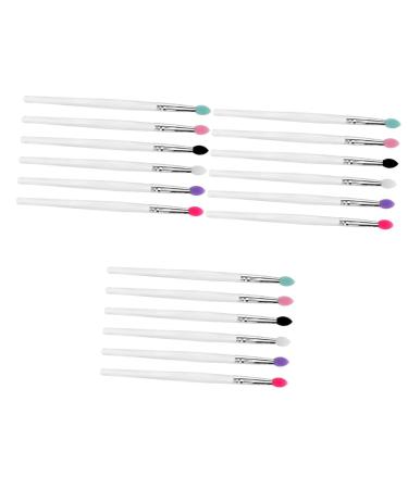 Healeved 18 Pcs Eye Shadow Brush Cream Eyeshadow Eye Shadow Applicator Transparent Plastic Handle