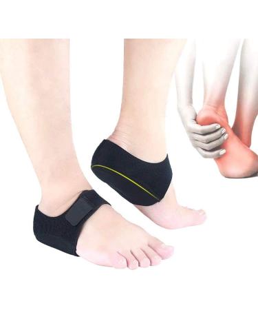 Heel Pads,Heel Cups for Plantar Fasciitis,2PCS Heel Spur Relief Products Great for Heel Pain, Bone Spur -Tendinitis- Cracked Heels, for Men & Women Black