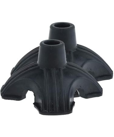Pack of 2 Anti-Slip Quad Rubber Replacement Tip Base for Elderly Cane Walking Stick Crutches 7/8 Inches Present - Buy Online on GoSupps.com