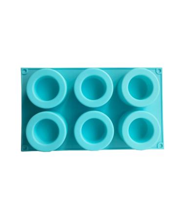 HJGTTTBN Ice cubes 6 Even Concave and Convex Round Cup Cake Cup Mold Baking Mold Aromatherapy Candle Ice Cream Sandwich Cake Silicone Mold (Color: Blue)