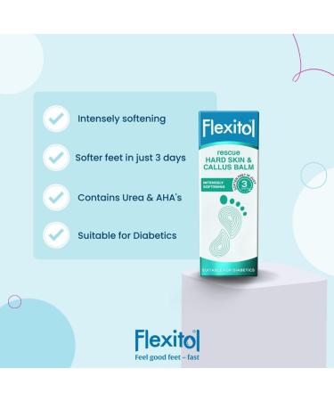 Flexitol Rescue Hard Skin and Callus Balm 56g - With Glycolic & Salicylic Acid - Diabetic-Friendly Foot Cream - Buy Online on GoSupps.com