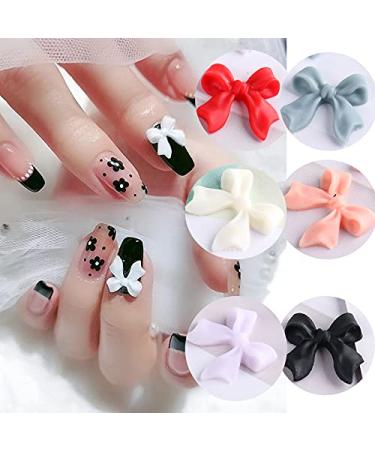 Butterfly Bow Nail Charms 140 Pcs 3D Nail Charms for Acrylic Resin Nails DIY Manicure Tips Decoration Butterfly 140PCS
