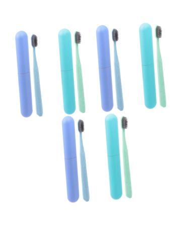 Gatuida 6 STK toothbrush set gum care toothbrush natural toothbrushes for adult containers for toothbrushes toothpaste wheat toothbrush box travel pp-raw adult